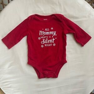 All mommy wants is a silent night - Christmas /  holiday baby onesie
